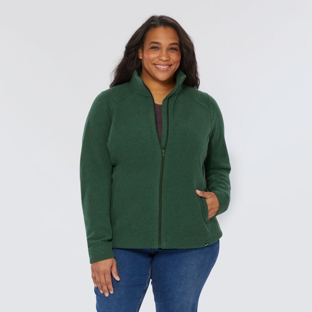 DULUTH TRADING Women's Frost Lake Fleece Full Zip Size 4X Olive Green #76772